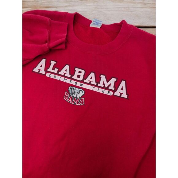 Alabama Crimson Tide Sweatshirt Size 2XL Red Crewneck Men VTG Gildan Heavyweight - Picture 1 of 10
